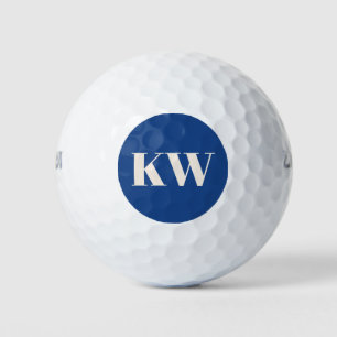 Moderne Monogram Blauwe Initialen Persoonlijk Golfballen