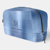 Moderne Monogram Blauwe Toilettasje (Rechterhoek)