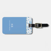 Moderne monogram bloem Patroon Trendy Stijlvol Bagagelabel (Voorkant horizontaal)