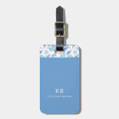 Moderne monogram bloem Patroon Trendy Stijlvol Bagagelabel (Voorkant verticaal)