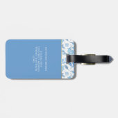 Moderne monogram bloem Patroon Trendy Stijlvol Bagagelabel (Achterkant horizontaal)