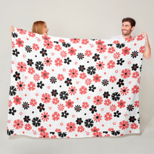 Moderne Monogram Bloemen Fleece Deken