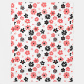 Moderne Monogram Bloemen Fleece Deken (Voorkant)