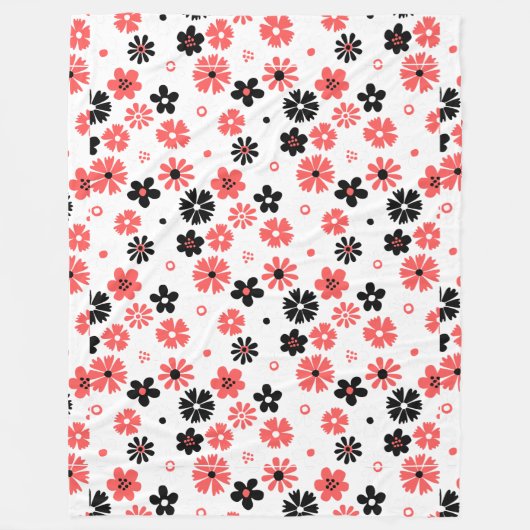 Moderne Monogram Bloemen Fleece Deken (Voorkant)