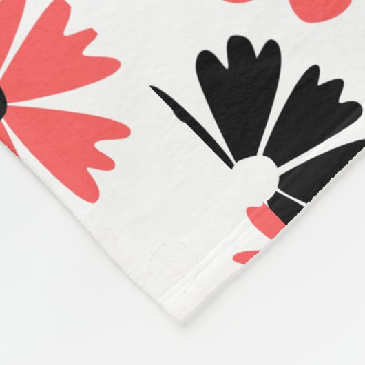 Moderne Monogram Bloemen Fleece Deken (Hoek)