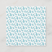 Moderne Monogram Blue Water Druppels Visitekaartje (Achterkant)