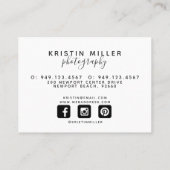 Moderne Monogram Blush en Grijze Sociale Media Visitekaartje (Achterkant)