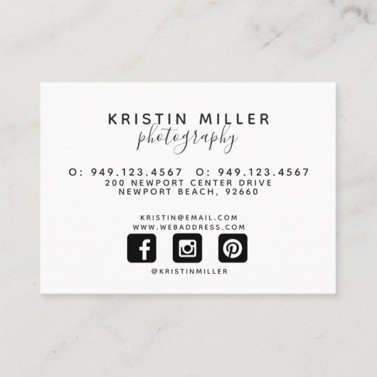 Moderne Monogram Blush en Grijze Sociale Media Visitekaartje (Achterkant)