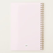 Moderne Monogram Blush Pink Gold Confetti 2020 jaa Planner (Achterkant)