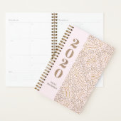 Moderne Monogram Blush Pink Gold Confetti 2020 jaa Planner (Display)