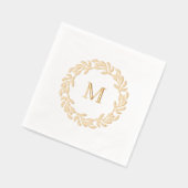 Moderne Monogram Botanische Bladkrans Folie Servetten (Links)