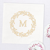 Moderne Monogram Botanische Bladkrans Folie Servetten