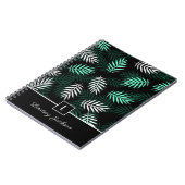 Moderne Monogram Botanische Groene Bladeren i Notitieboek (Linkerzijde)