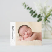 Moderne monogram Briefkaart ter bekendmaking van g (Staand voorkant)