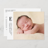 Moderne monogram Briefkaart ter bekendmaking van g (Voorkant / Achterkant)