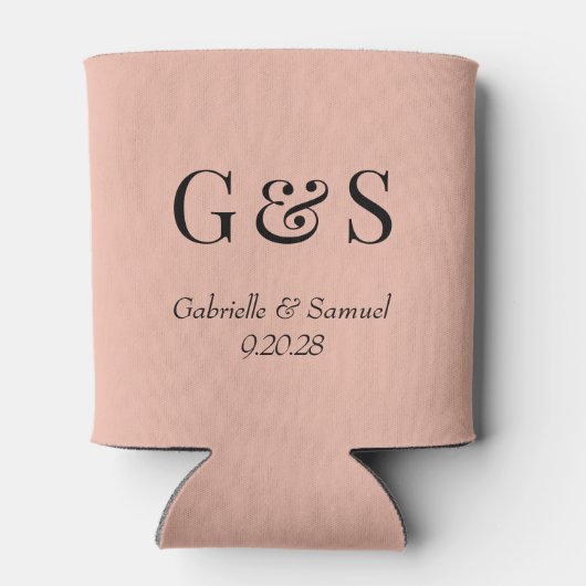 Moderne Monogram Bruid & bruidegom Namen Bruiloft Blikjeskoeler (Achterkant)