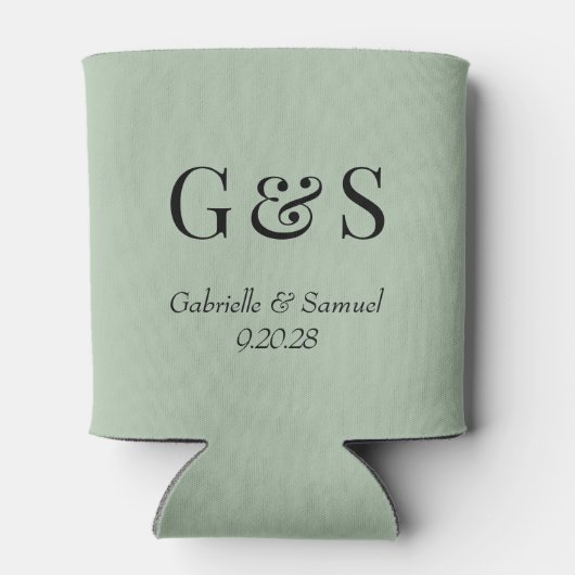 Moderne Monogram Bruid & bruidegom Namen Bruiloft  Blikjeskoeler (Achterkant)