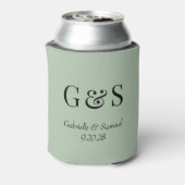 Moderne Monogram Bruid & bruidegom Namen Bruiloft Blikjeskoeler (Blikje Achterkant)