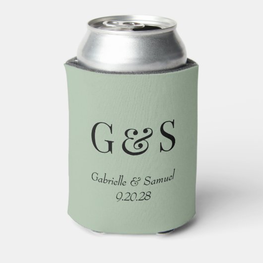 Moderne Monogram Bruid & bruidegom Namen Bruiloft  Blikjeskoeler (Blikje Achterkant)