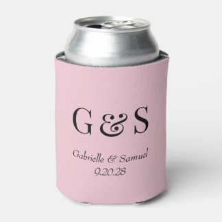 Moderne Monogram Bruid & bruidegom Namen Roze Blikjeskoeler