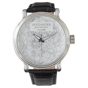 Moderne Monogram Bruidsjonker Horloge