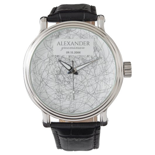 Moderne Monogram Bruidsjonker Horloge (Voorkant)