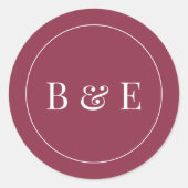 Moderne Monogram Bruiloft Favor Sticker (Voorkant)