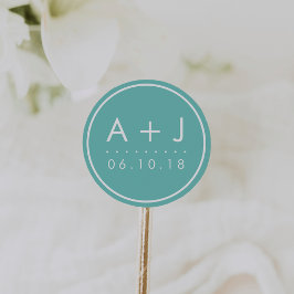 Moderne Monogram Bruiloft Stickers | Groep