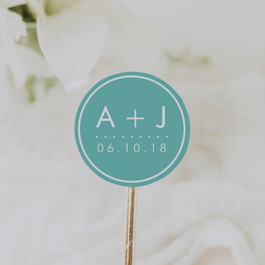 Moderne Monogram Bruiloft Stickers | Groep