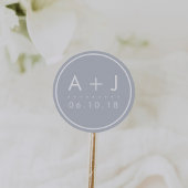 Moderne Monogram Bruiloft Stickers | leisteen