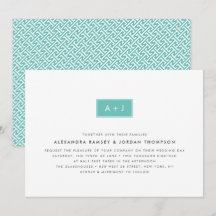 Moderne Monogram bruiloft uitnodiging | Groep