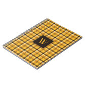 Moderne Monogram Bruine Geruite Tartan Notitieboek (Linkerzijde)