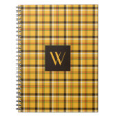 Moderne Monogram Bruine Geruite Tartan Notitieboek (Voorkant)