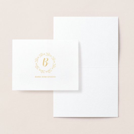 Moderne monogram, Business Logo Gold Foil Kaart (Display)