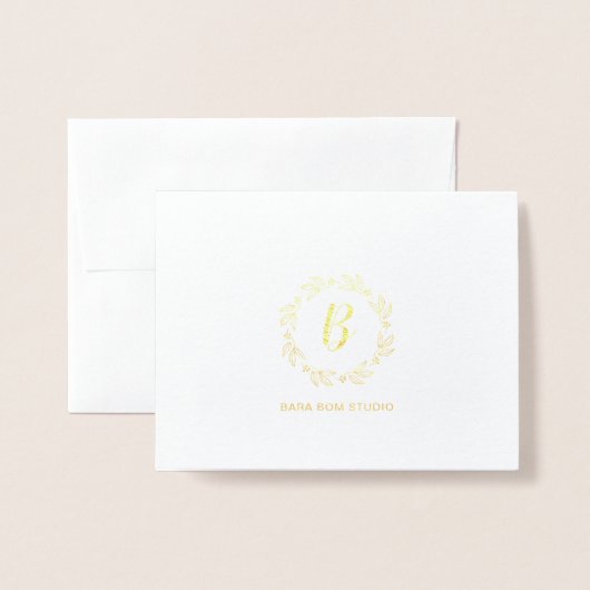 Moderne monogram, Business Logo Gold Foil Kaart (Voorkant met envelop)