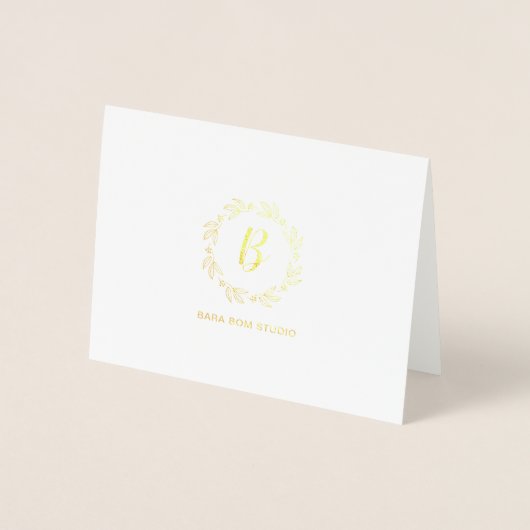 Moderne monogram, Business Logo Gold Foil Kaart (Voorkant)