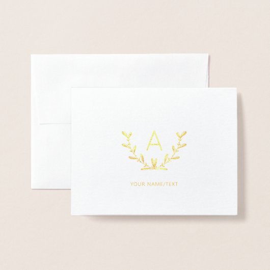 Moderne monogram, Business Logo Gold Foil Kaart (Voorkant met envelop)