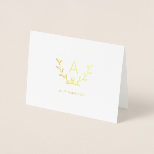 Moderne monogram, Business Logo Gold Foil Kaart (Voorkant)