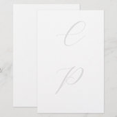 Moderne Monogram-Calligrafie Eenvoudige Naam Briefpapier (Voorkant / Achterkant)