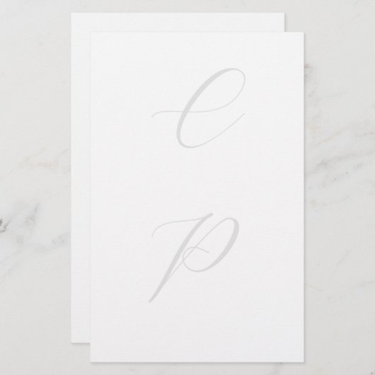 Moderne Monogram-Calligraphy Eenvoudige Naam Briefpapier (Voorkant / Achterkant)