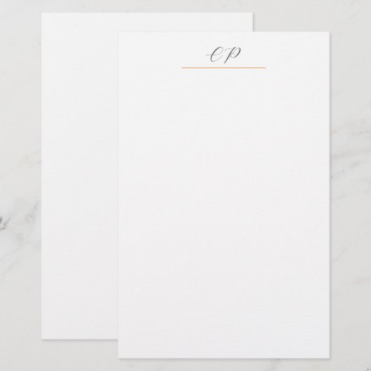 Moderne Monogram-Calligraphy Eenvoudige Naam Briefpapier (Voorkant / Achterkant)