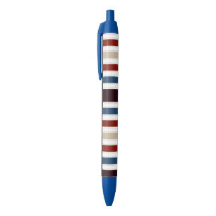 Moderne Monogram Chic Gestreepte Inktpen Zwarte Inkt Pen