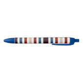 Moderne Monogram Chic Gestreepte Inktpen Zwarte Inkt Pen (Bodem)