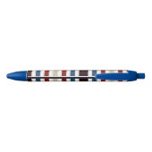 Moderne Monogram Chic Gestreepte Inktpen Zwarte Inkt Pen (Achterkant)