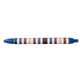 Moderne Monogram Chic Gestreepte Inktpen Zwarte Inkt Pen (Voorkant)