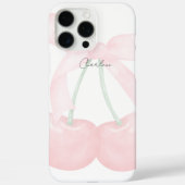 Moderne Monogram Chic Kersen Roze Bow Case-Mate iPhone Case (Achterkant)