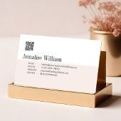 Moderne Monogram Cirkel Crest Aangepaste Foto QR C Visitekaartje