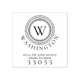 Moderne Monogram Cirkel retour adres stempel