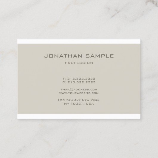 Moderne Monogram Clean Professional Plain Luxury Visitekaartje (Achterkant)