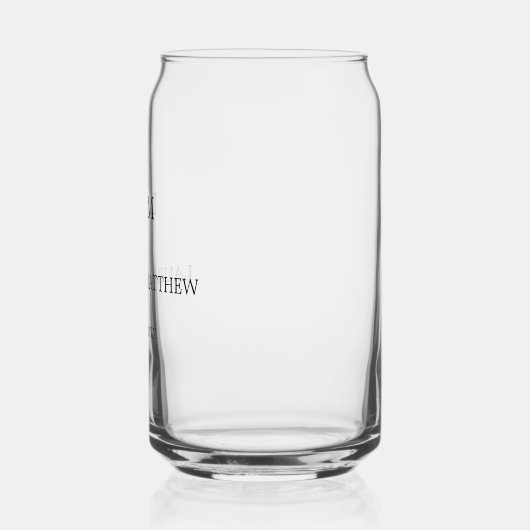 Moderne Monogram Decor Bruiloft Blikvorm Glas (Links)